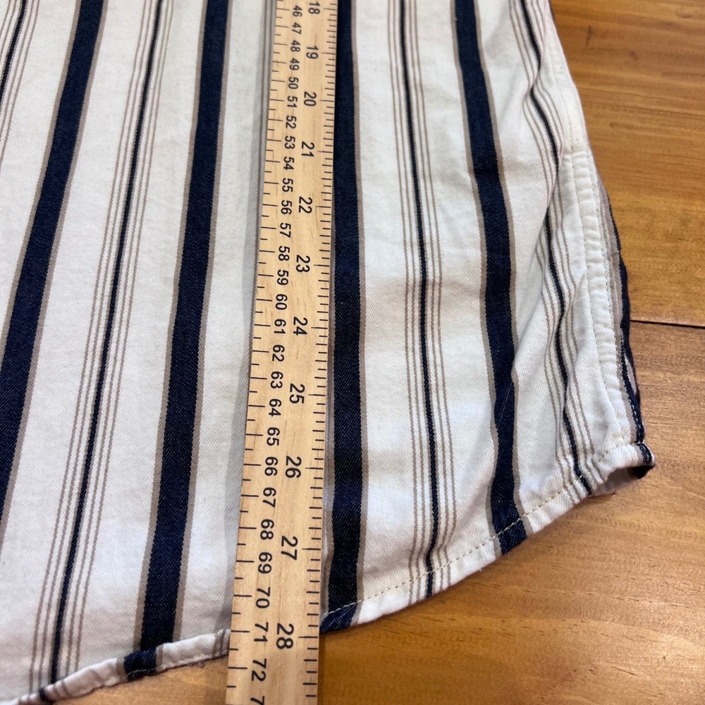 Levi's Western Cowboy Shirt Men XL Pearl Snap Pearlized Buttons Striped Blue A6 - Picture 7 of 8
